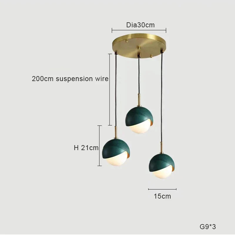 Afralia™ Blue Copper Chandelier Pendant Light for Kitchen Island & Restaurant