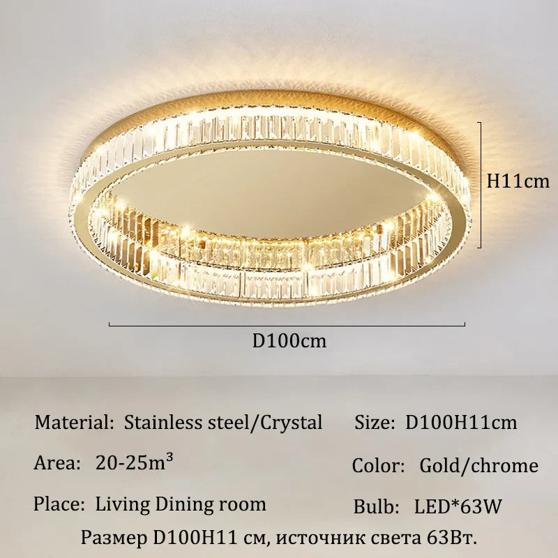 Afralia™ Crystal LED Ceiling Lights for Home Decor in Living Room and Bedroom