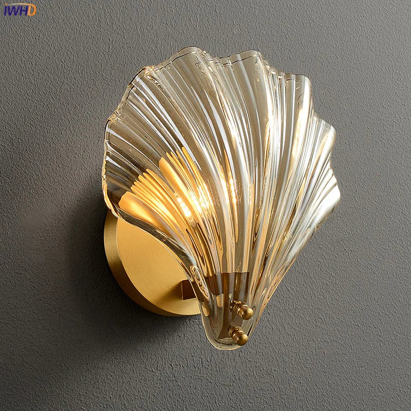 Afralia™ Glass Copper LED Wall Lamp for Home Indoor Decor - Modern Nordic Wandlamp