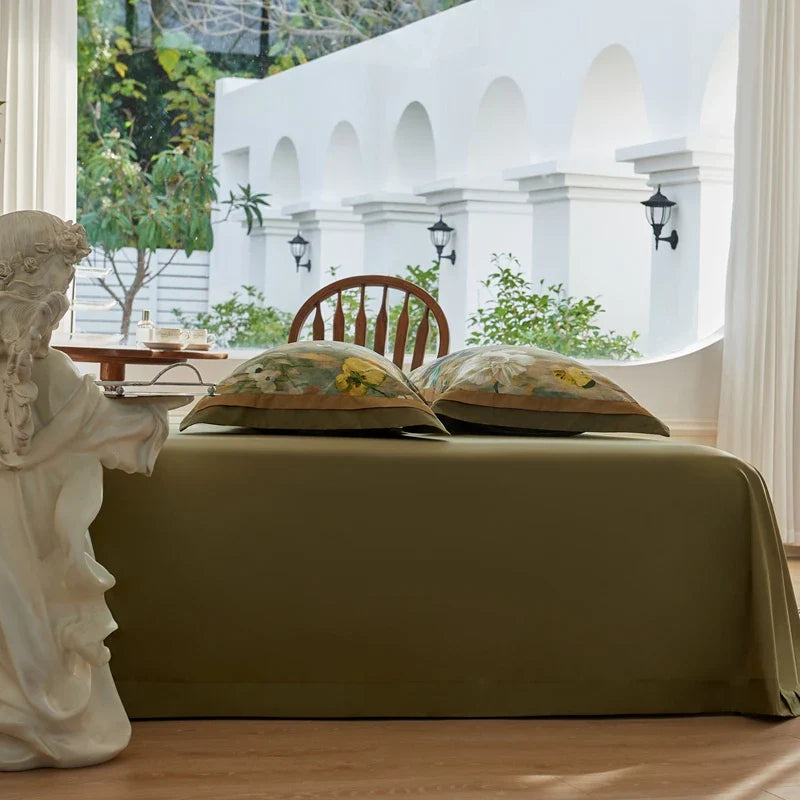 Afralia™ Vintage Style 1000TC Egyptian Cotton Bedding Set with Pastoral Print