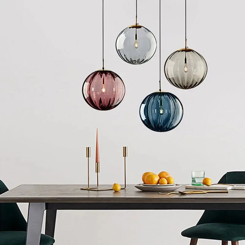 Afralia™ Water Grain Glass Pendant Light for Kitchen Bar Dining Room