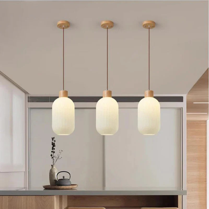 Afralia™ White Glass LED Pendant Lights for Dining Living Bedroom Home Decor