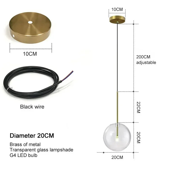 Afralia™ Transparent Glass Scandinavia Pendant Chandeliers with G4 Bulb