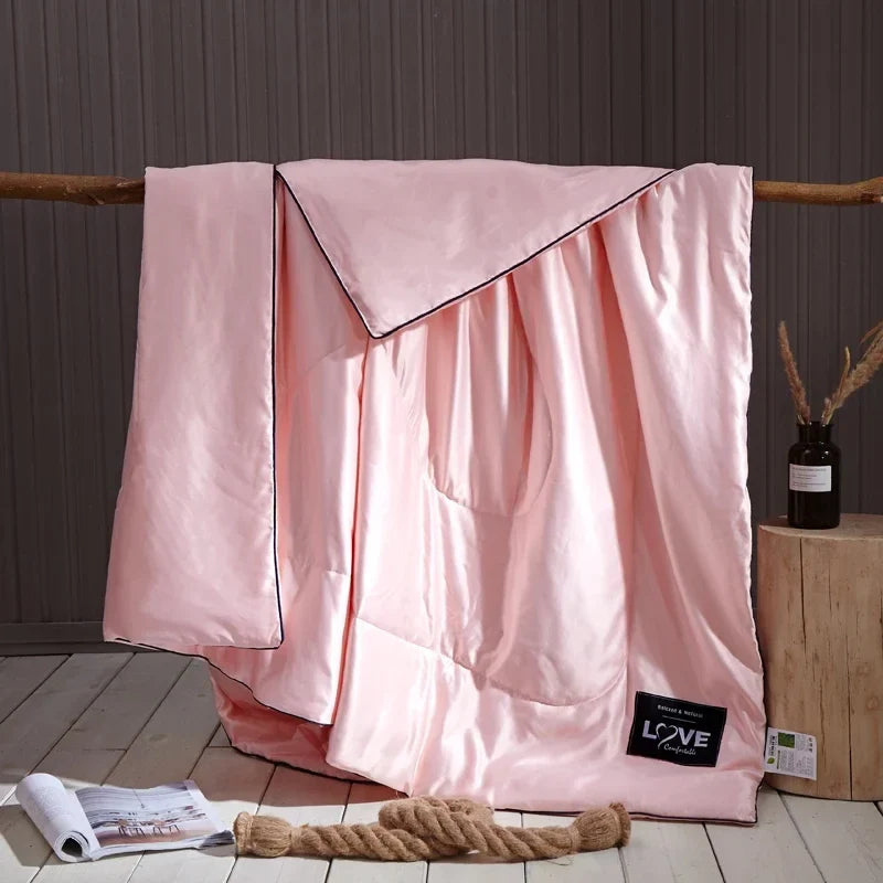 Afralia™ Silky Comforter Set: High-End Summer Double Quilt, Light & Airy, Machine Washable