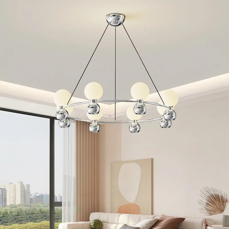 Afralia™ Cream Nordic Pendant Chandelier for Living Room, Bedroom, and Dining Room