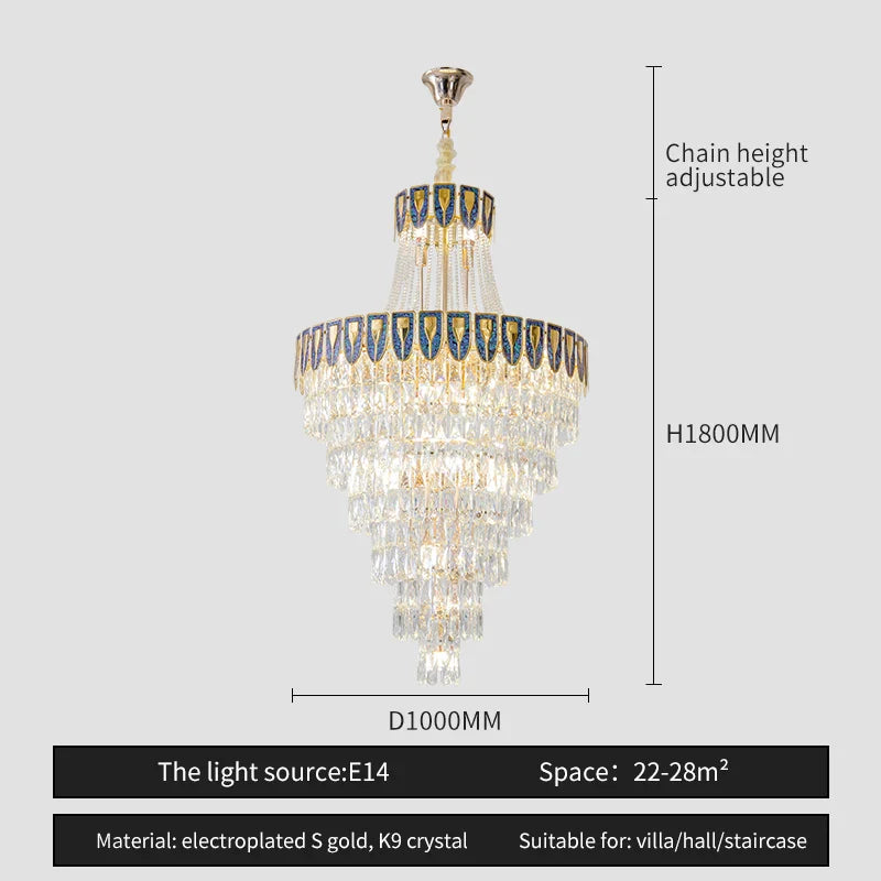 Afralia™ Crystal Chandelier Art Living Room Lighting for Duplex Buildings and High-End Restaurants