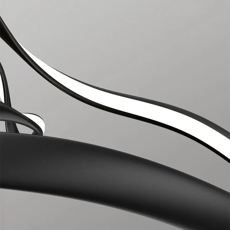 Afralia™ Modern LED Chandelier: Black, White, Gold, Aluminium, Adjustable Ring for Home Décor.