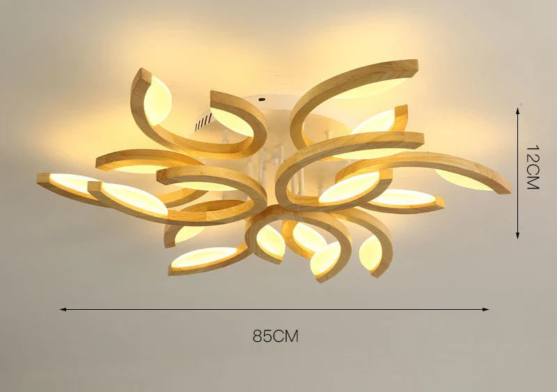 Afralia™ Wooden LED Ceiling Lamp for Bedroom and Living Room Decor