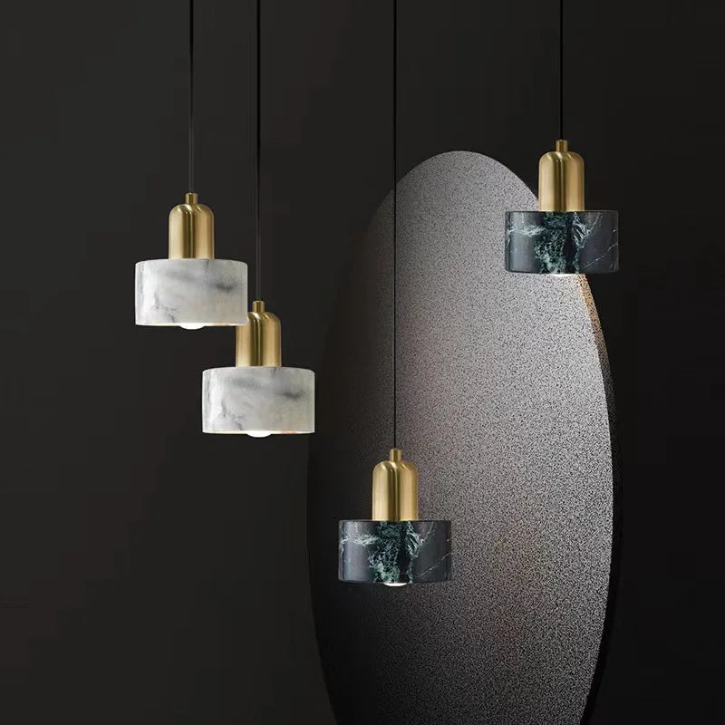 Afralia™ Marble Stone Pendant Chandelier - Modern Indoor Lighting for Dining Room & Bar