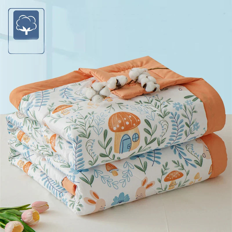 Afralia™ Lightweight Summer Quilt: Soft Skin-Friendly Comforter with Cotton Fill