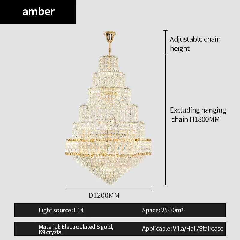 Afralia™ Modern Crystal Duplex Chandelier for Luxurious European Style Villa Living Room