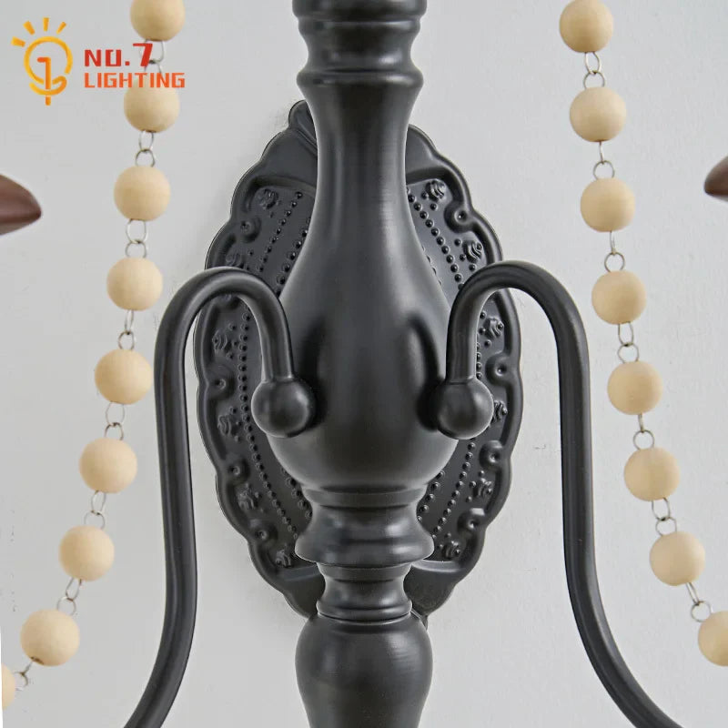 Afralia™ LED E14 Romantic Wooden Wall Lamp for Bedroom and Corridor