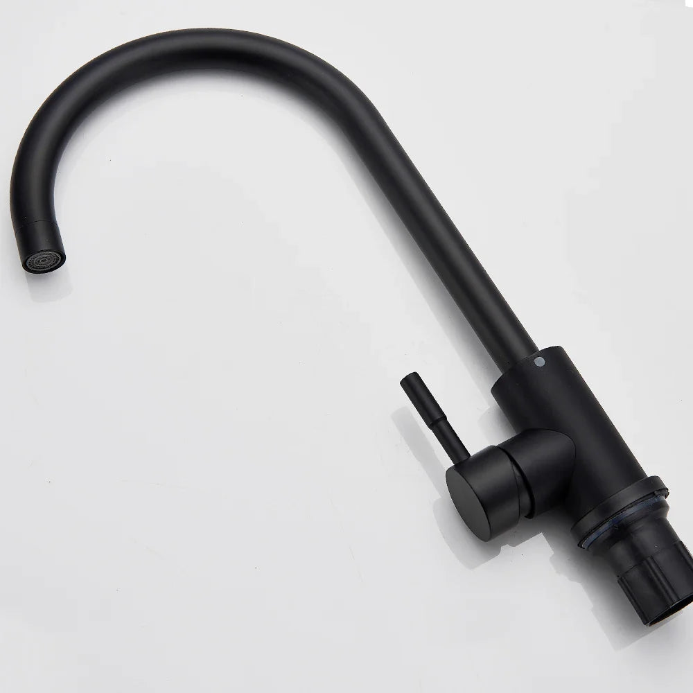 Afralia™ Matte Stainless Steel Kitchen Faucet with 360° Swivel High Arch for Sinks