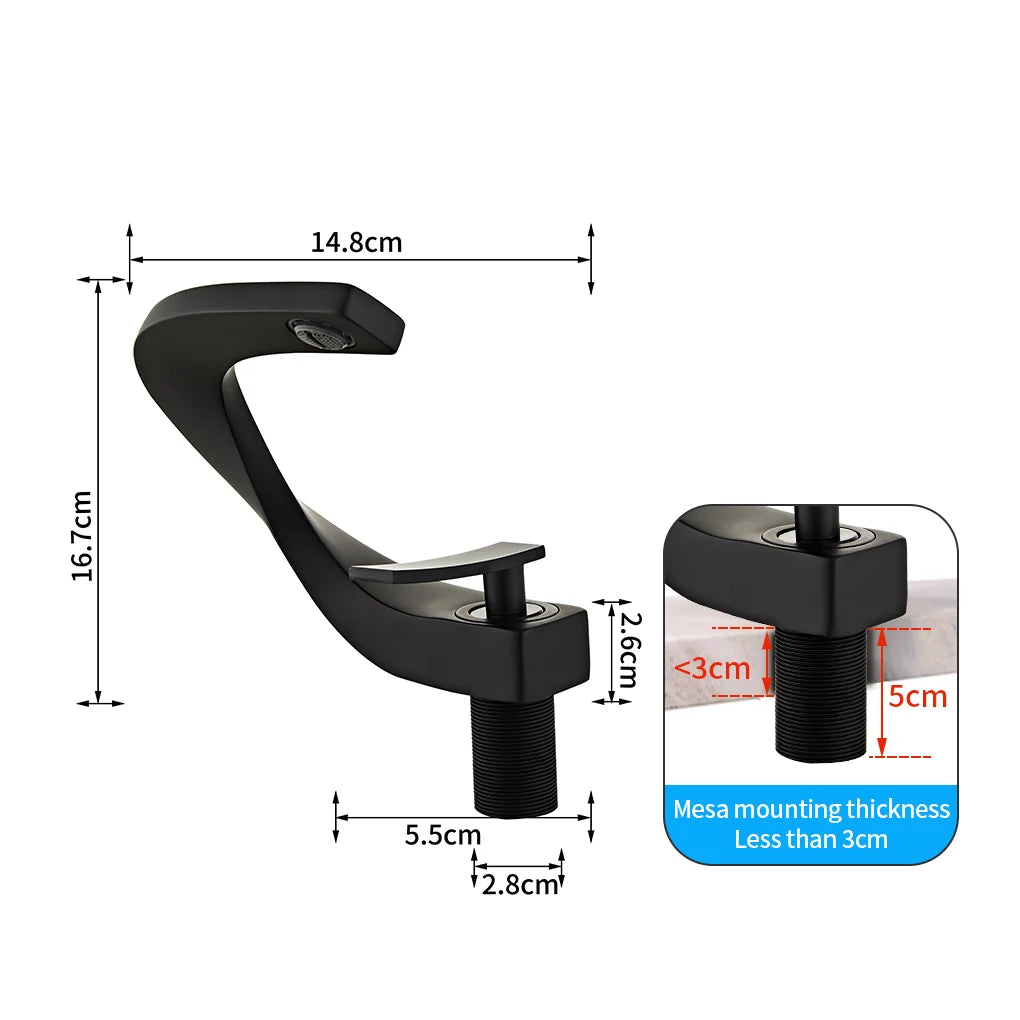 Afralia™ Modern Brass Basin Faucet Single Handle Single Hole Mixer Tap