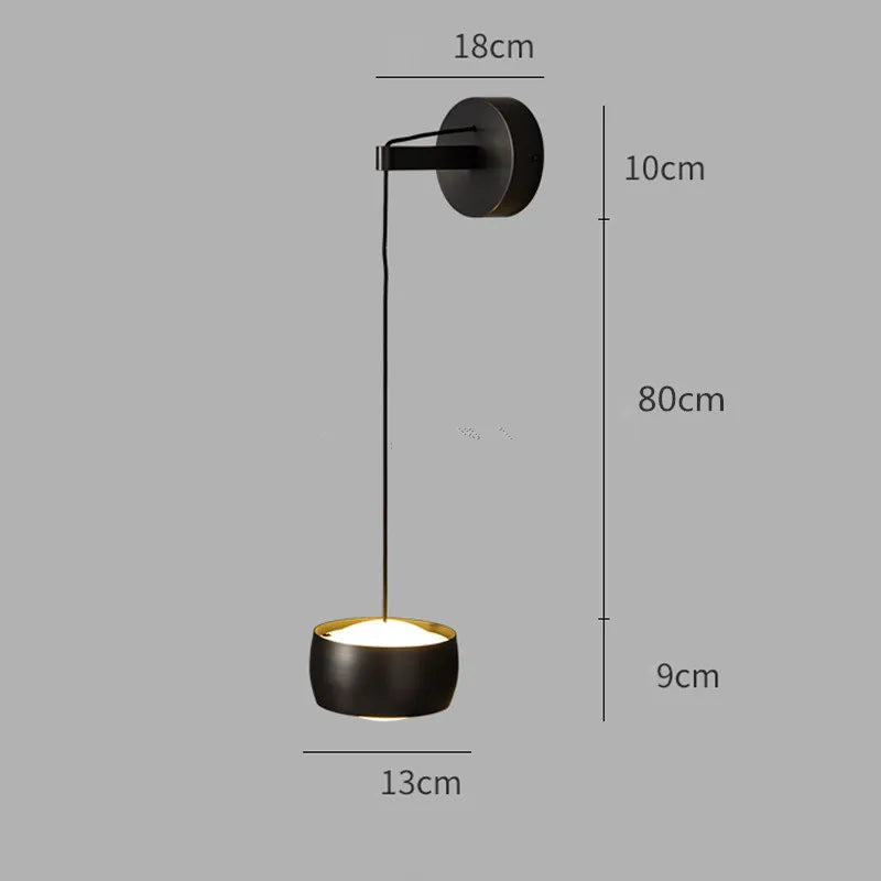 Afralia™ Copper Adjustable LED Wall Lamp for Bedroom Reading