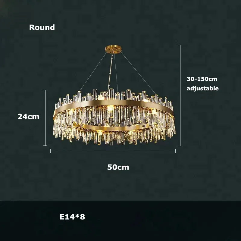 Afralia™ Modern K9 Crystal Chandelier for Living Room, Bedroom, and Kitchen Island