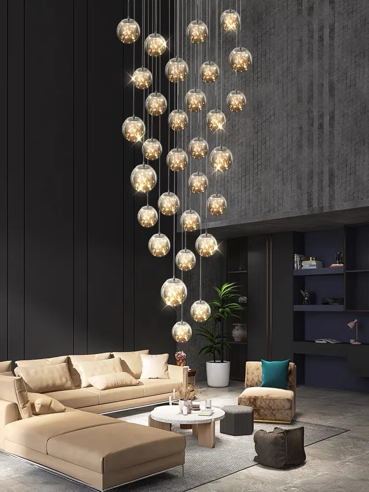 Afralia™ Modern Spiral Staircase Pendant Lamp for Living Room, Villa Loft, Restaurant LED Décor