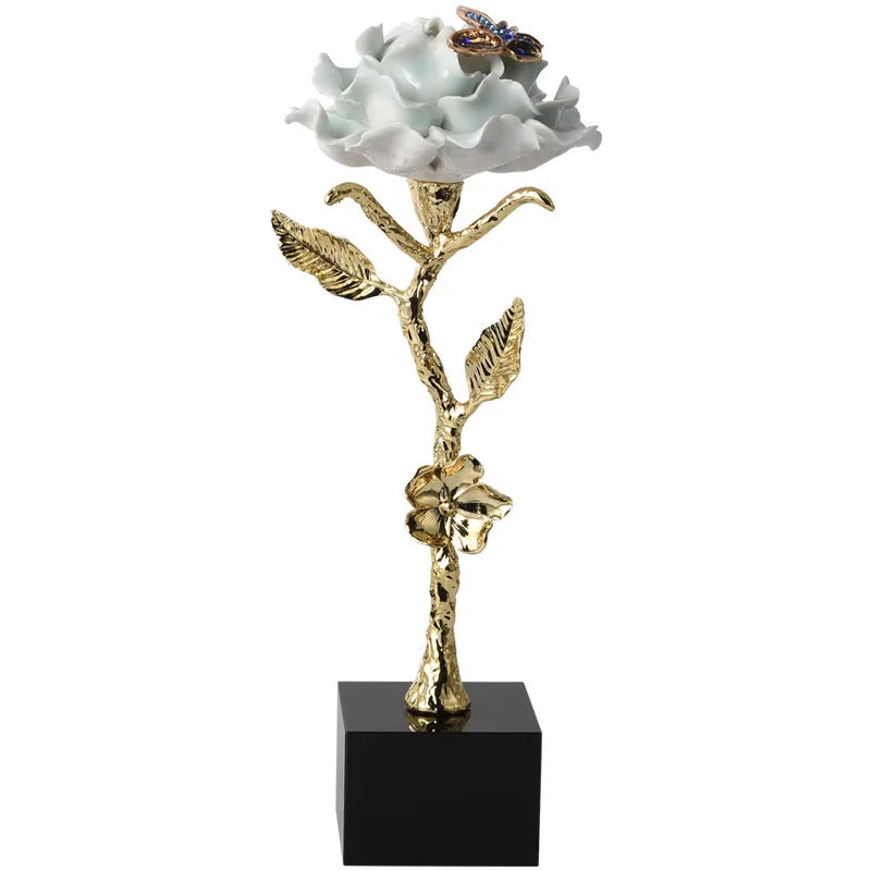 Afralia™ Crystal Rose Decor, Light Luxury Gifts, TV & Wine Cabinet Decor, Office Ornaments.