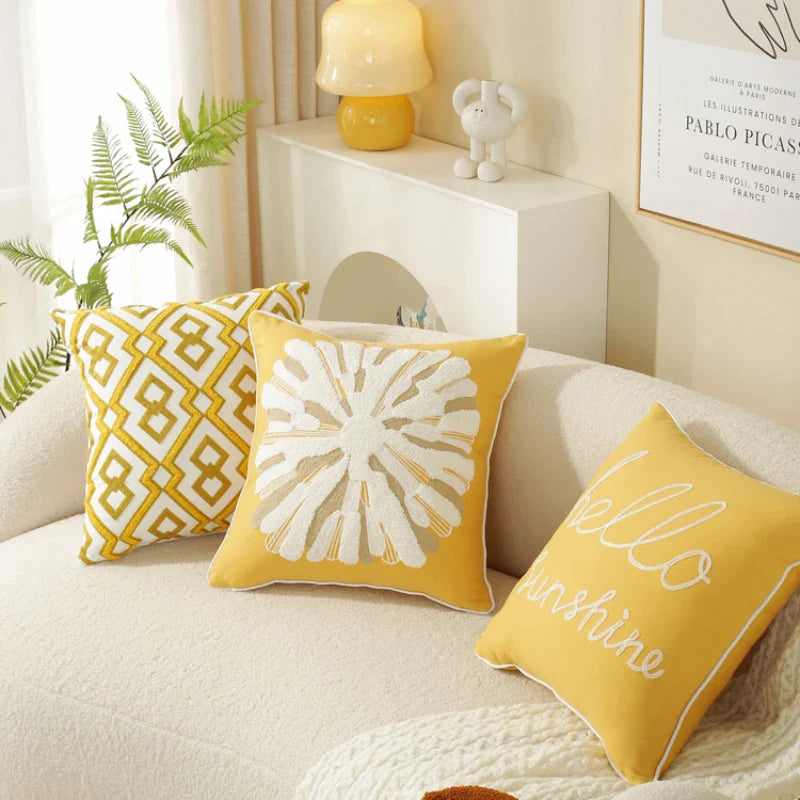 Nordic Cotton Pillowcase Embroidered Cushion Covers, Afralia™ Brand, Light Luxury Décor