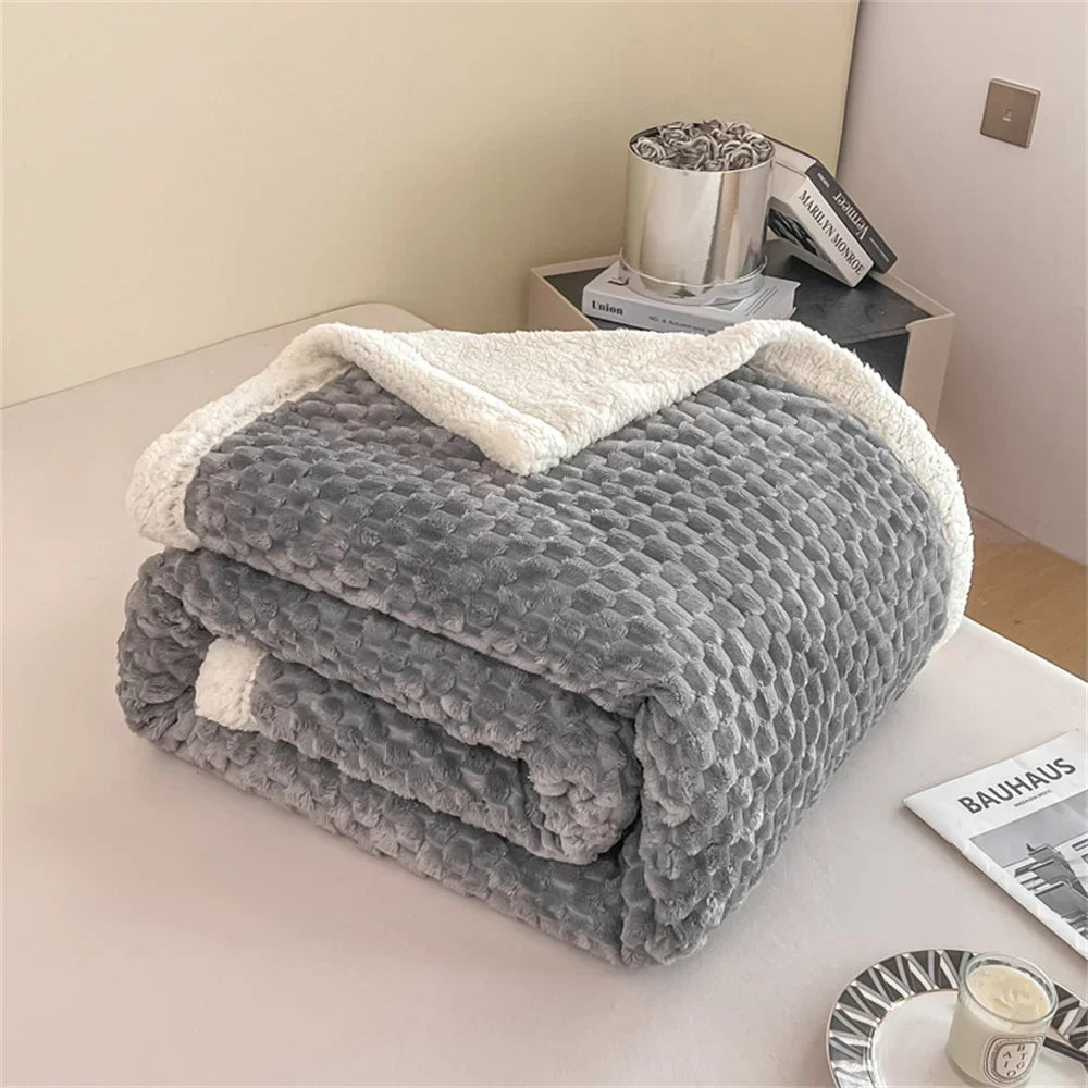 Afralia™ Sherpa Fleece Plush Blanket Throw - Cozy Solid Color BedSheet