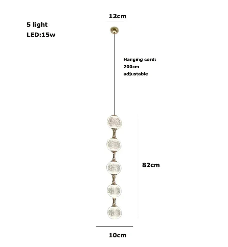 Afralia™ Pearl Necklace LED Pendant Light for 6m Staircase