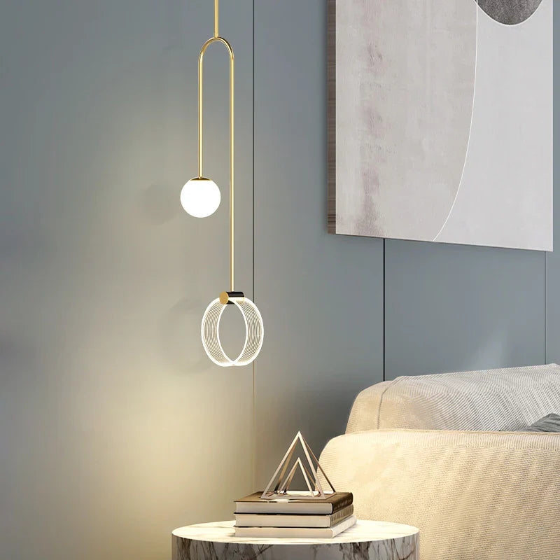 Afralia™ Gold Luxury LED Pendant Light for Living Room, Bedroom, Restaurant, Bars - Modern Art Indoor Ceiling Lamp