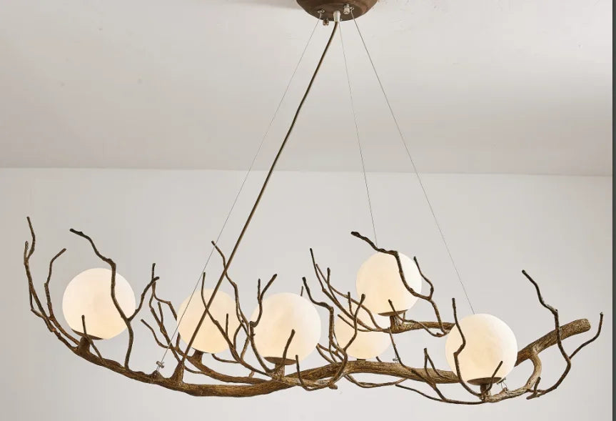 Afralia™ Modern Moon Art Chandelier: Creative Retro LED Pendant Light for Living Room, Bedroom & Restaurant
