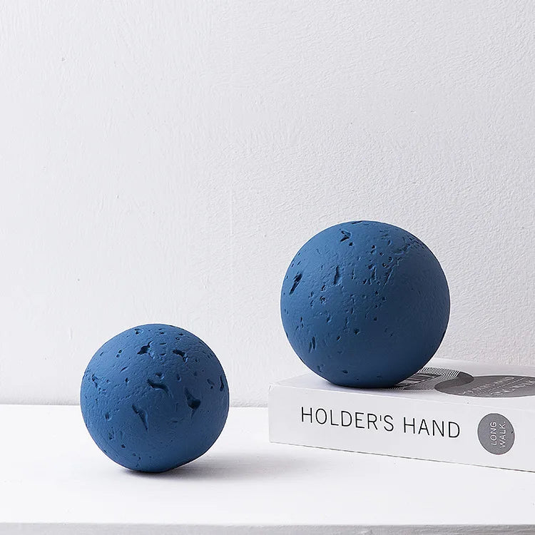Afralia™ Geometric Spherical Ceramic Ornaments Moon Home Decoration Accessory