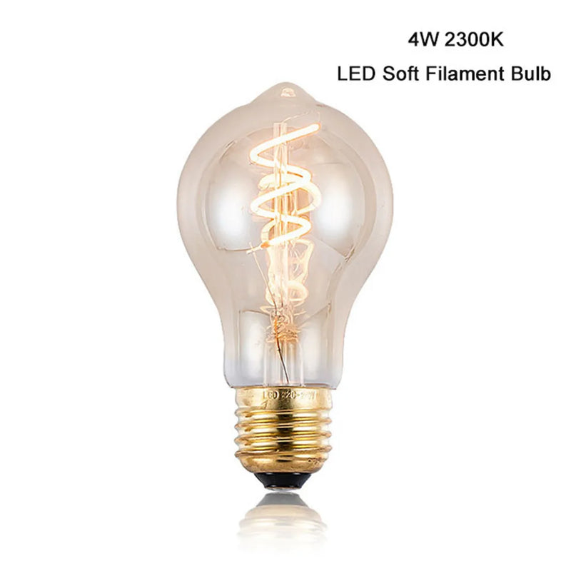 Afralia™ Vintage Edison LED Bulb 4W E27 Dimmable A19 Warm Yellow 2300K Light