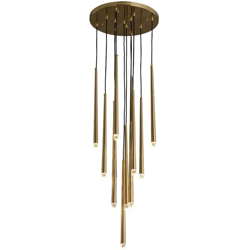Afralia™ Gold Led G9 Pendant Chandelier for Modern Villa Stairs & Home Decor