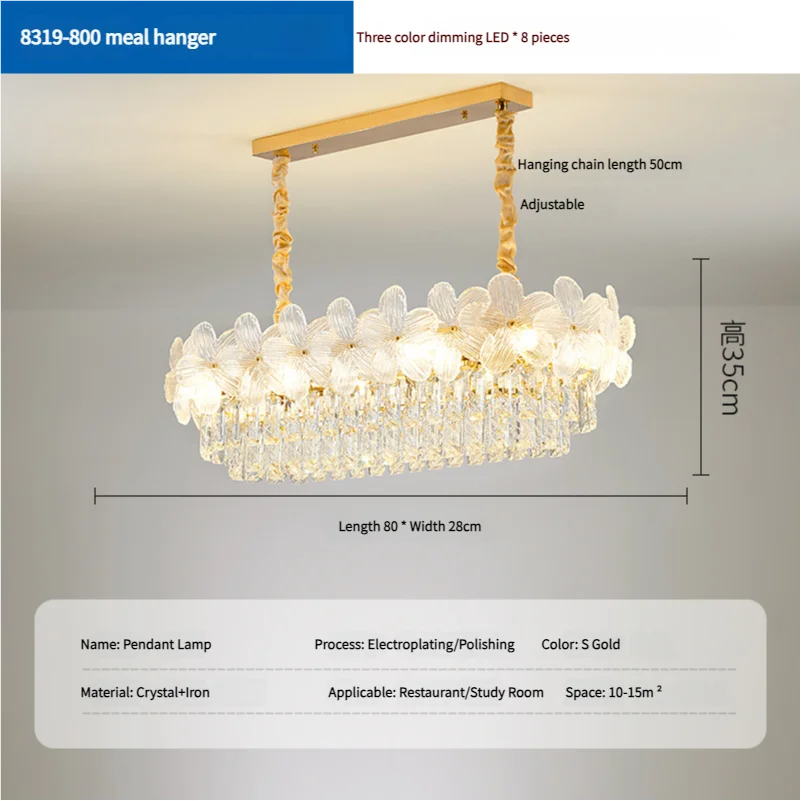 Afralia™ French Flower Crystal Chandelier: Elegant Living Room Ceiling Lamp