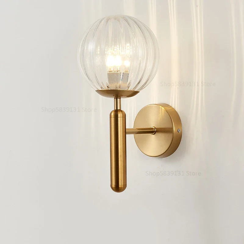 Afralia™ Glass Ball Wall Lamp: Modern Metal Wall Lights for Home Living Room Bedroom Decoration