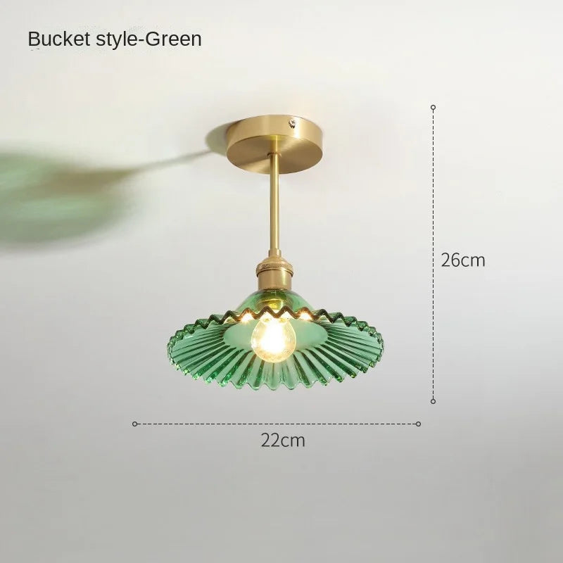 Afralia™ Glass Ceiling Lamp for Bedroom Porch Entryway Hallway Interior Decor