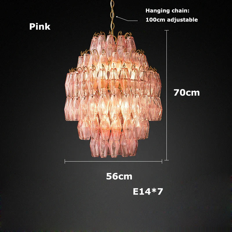 Afralia™ Glass Art LED Chandelier for Living Room