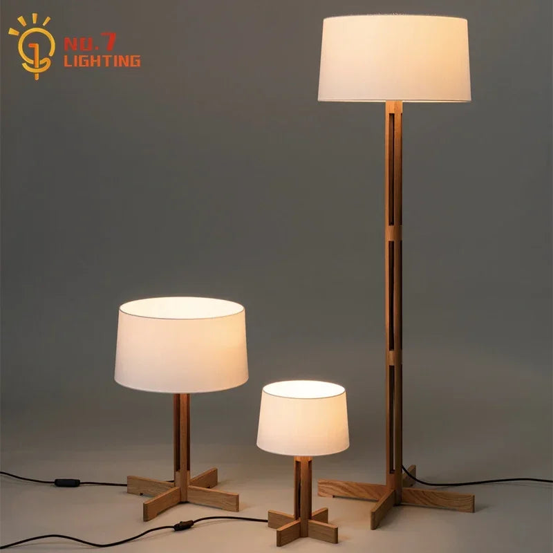 Afralia™ Zen Wood Floor Lamp LED E27 for Living Room Bedroom Sofas Zen Art Decor
