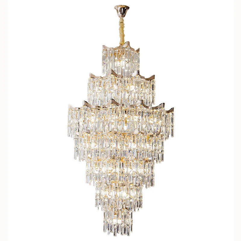 Afralia™ Elegant Crystal Chandelier for Duplex Living Room, Hotel Lobby - Luxury Atmosphere