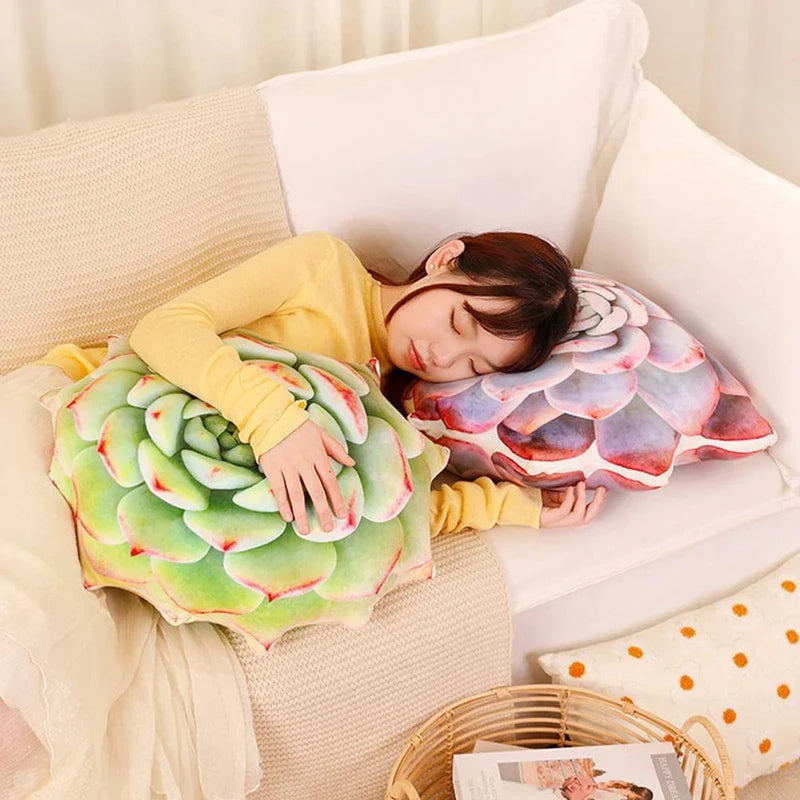 Afralia™ Succulent Leaf Plush Pillow - Novelty Cactus Cushion for Green Lovers