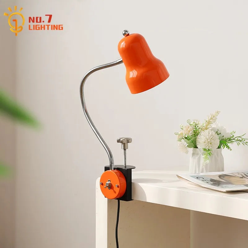 Afralia™ Adjustable LED Desk Lamp Red/Orange/Black E27 - Studio Bedside Reading Light