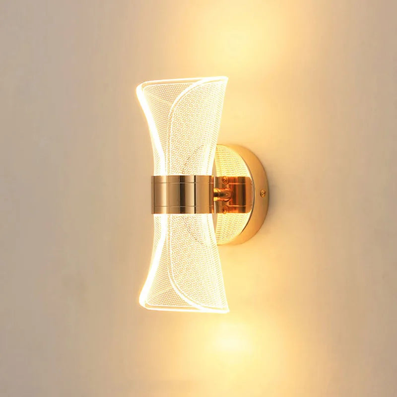 Afralia™ Gold Nordic Acrylic LED Wall Lights for Bedroom Living Room Decoration