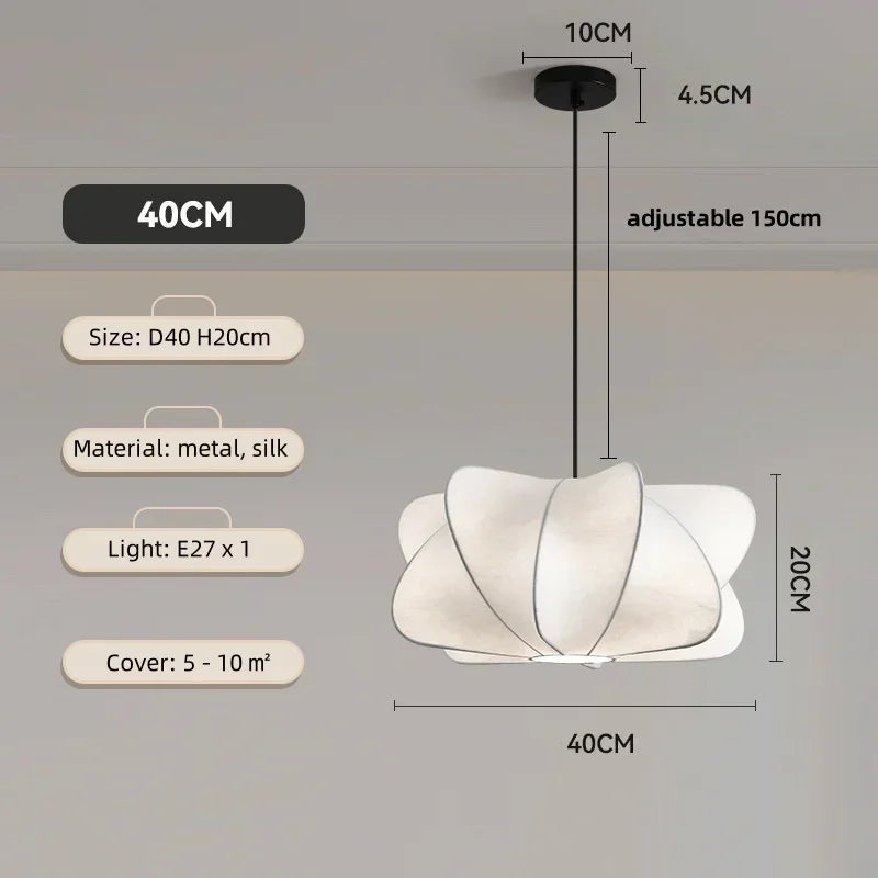 Afralia™ Silk Pendant Light | Elegant LED Chandelier for Dining Room and Bedroom