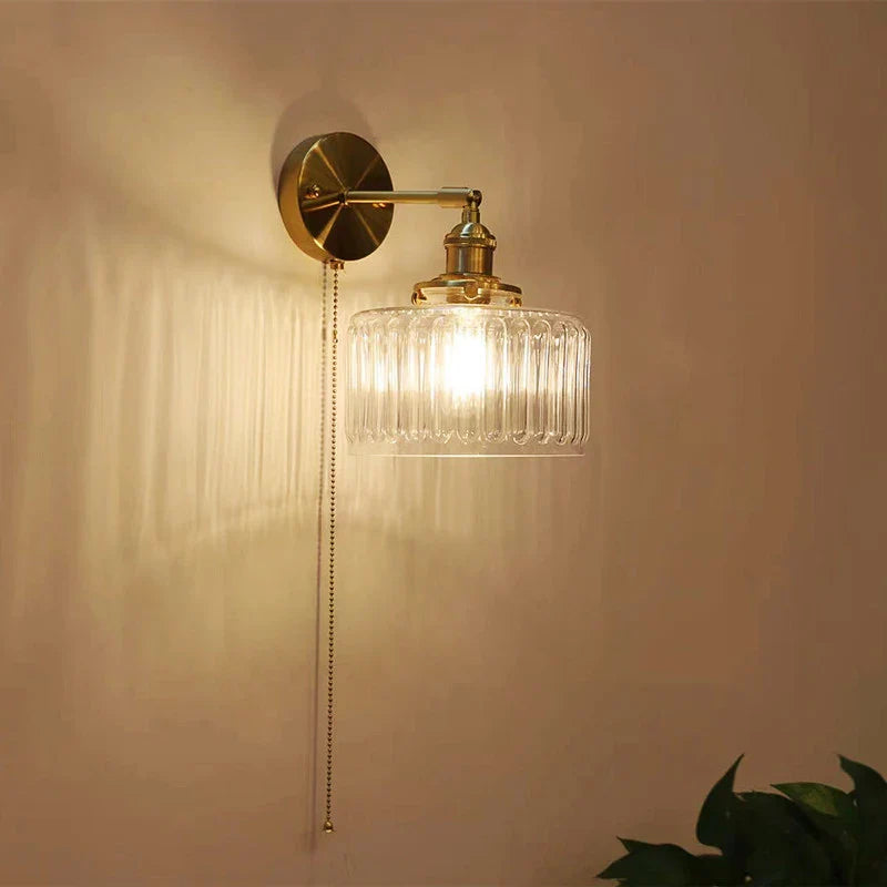 Nordic Glass Shade LED Wall Lamp by Afralia™: Minimalist Interior Lighting with Rotary Switch
