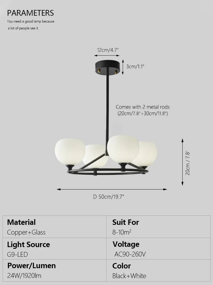 Afralia™ Copper Glass Chandelier: Stylish Hanging Light for Living Room, Bedroom, Dining Room