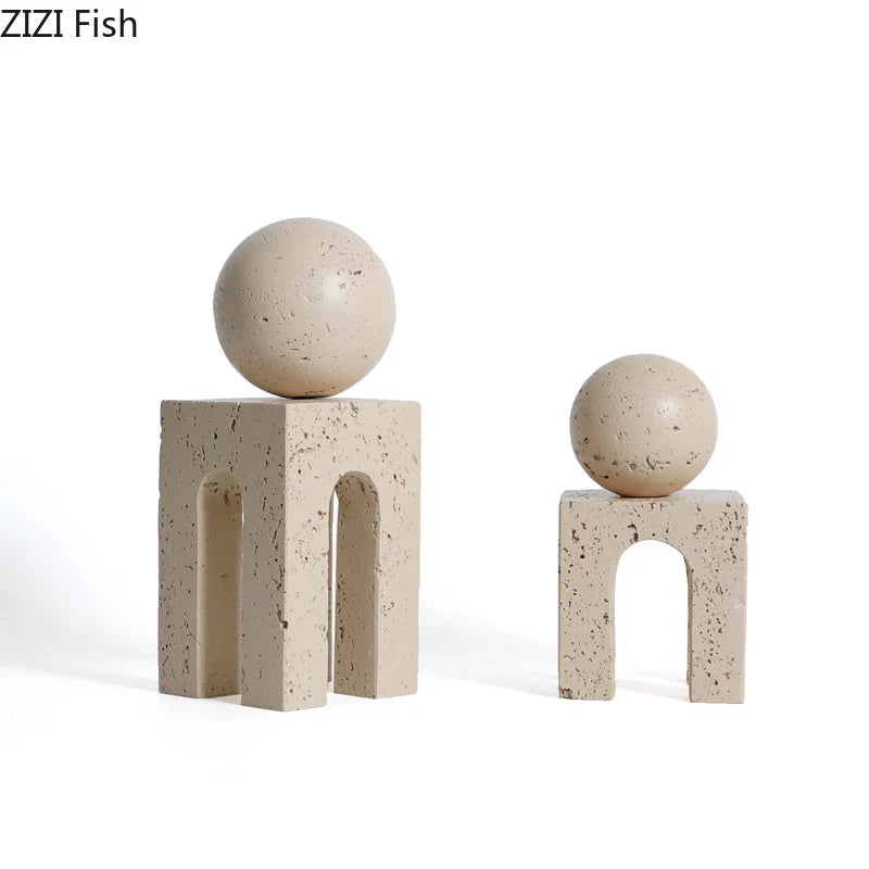 Afralia™ Modern Arch Geometry Ornaments - Creative Desk Decoration & Room Art Statue