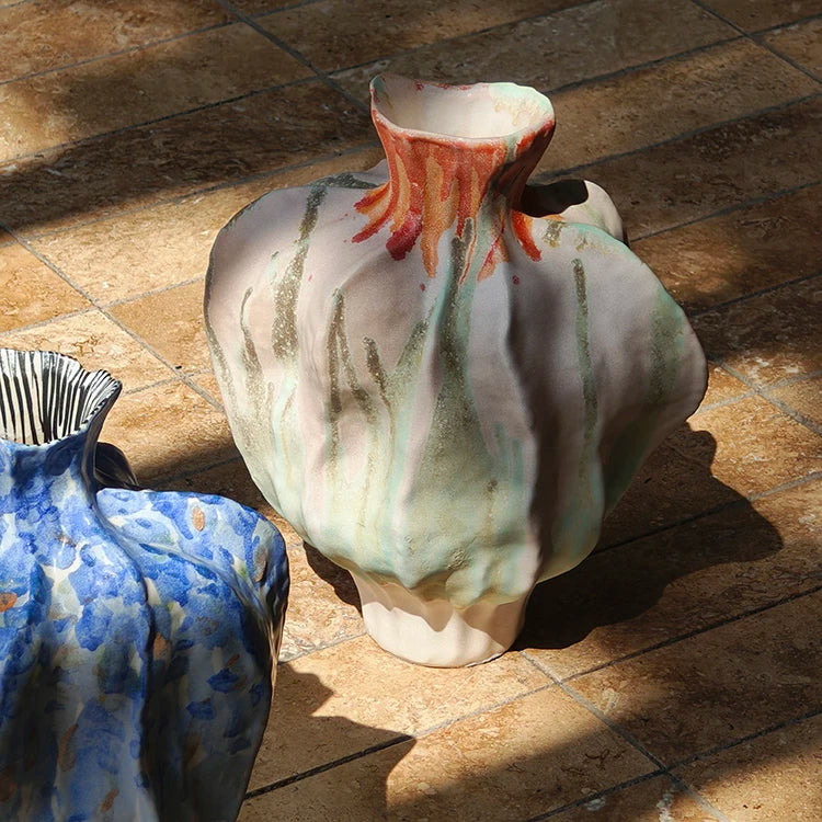 Afralia™ Irregular Porcelain Tulip Vase for Stylish Flower Arrangements