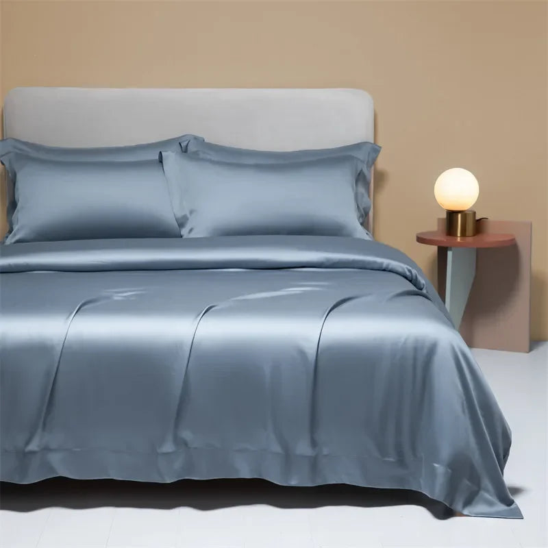 Afralia™ Satin Single Duvet Cover - Cool Solid Color, Smooth Finish