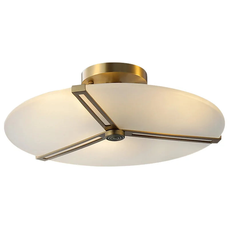 Afralia™ Marble Ceiling Light Brass Finish Bedroom Decor Led Ceiling Lamp