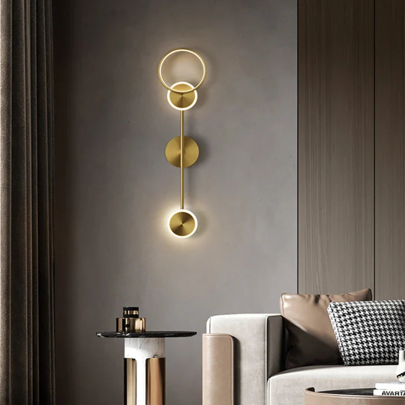 Afralia™ Gold Plated Luxury LED Wall Lamp for Bedroom & Living Room