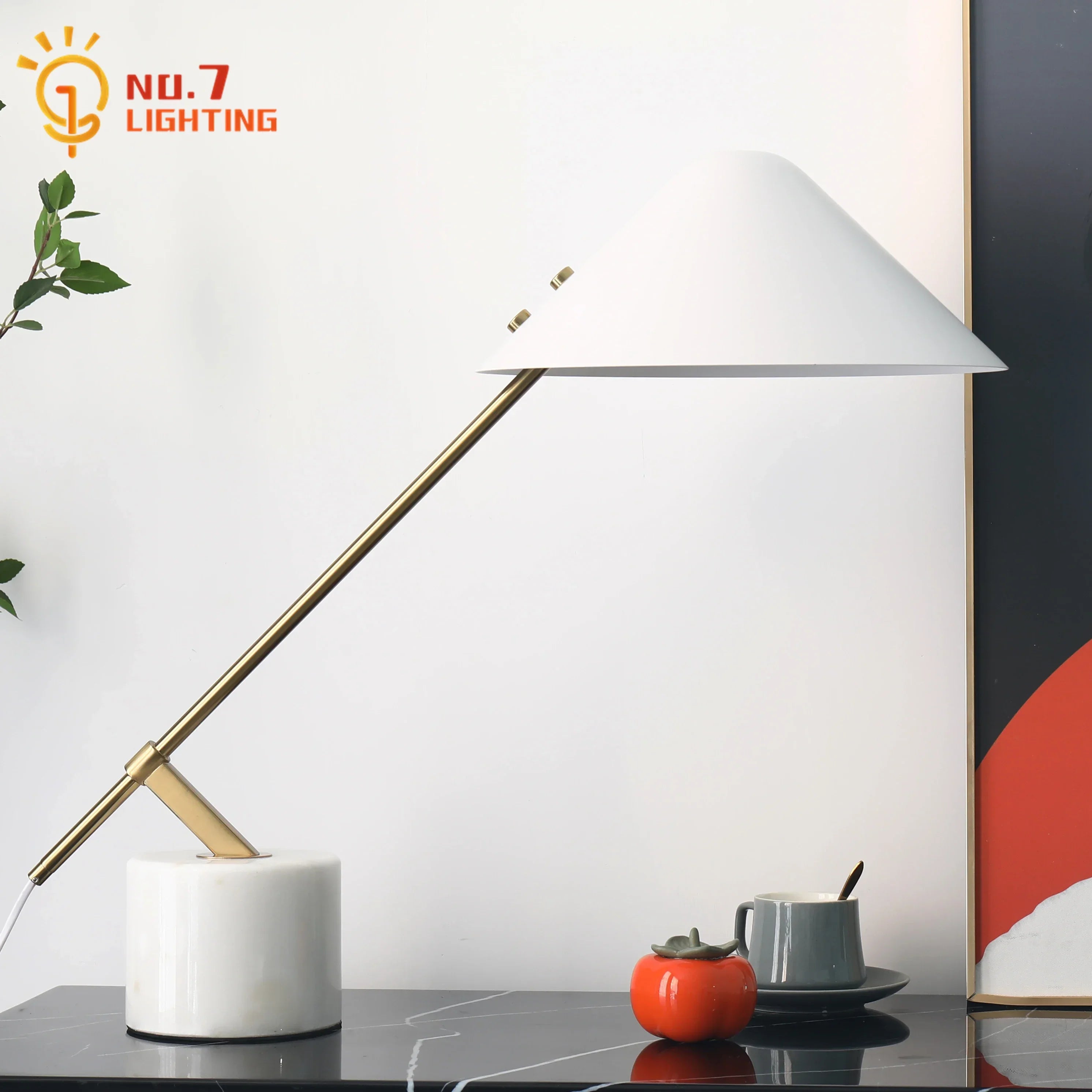 Afralia™ Marble Base LED Table Lamp Black/White, Minimalist Design for Home Office Bedroom