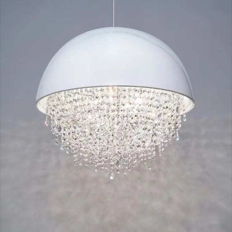 Afralia™ Luxury Crystal Tassel Chandelier for Home Decor LED Hanging Lamp