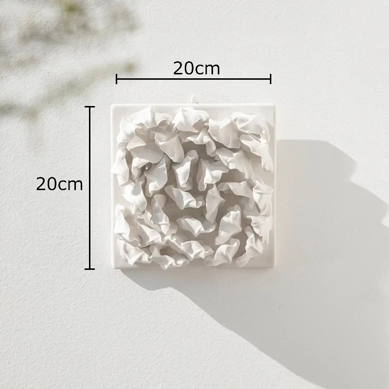 Afralia™ White Flower Wall Hanging: Artistic Living Room Decor & Floral Ornaments